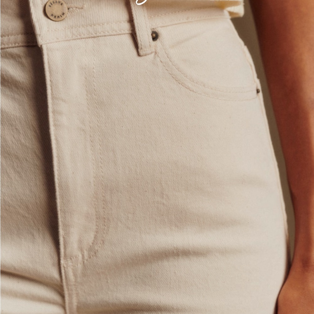 *NEW Sezane Le Crop Mottled Ecru Jeans - Picture 3 of 5